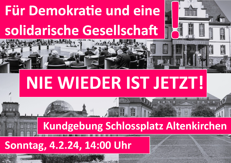 Nie wieder ist jetzt! Aufruf zur Teilnahme an Kundgebung am 4. Februar 2024